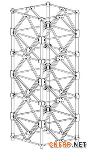 图3 复合材料桁架塔结构示意图